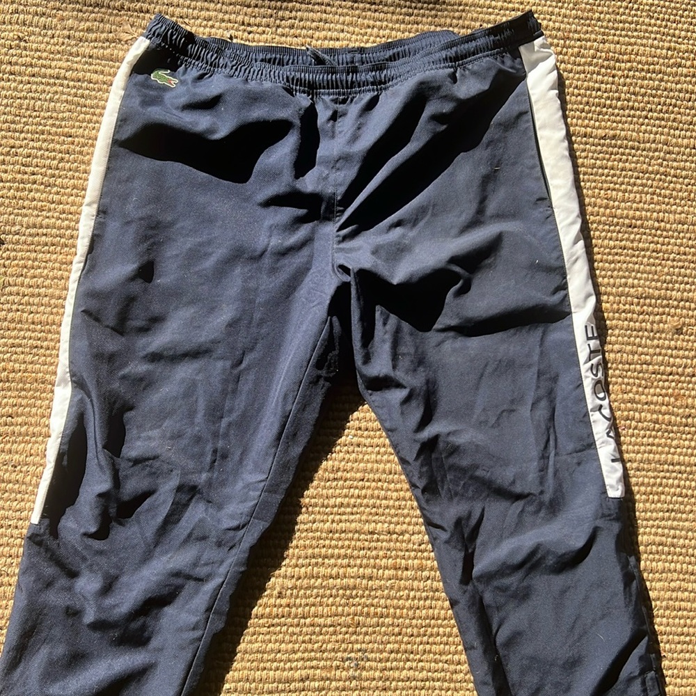 Lacoste track pants mens size XL navy blue